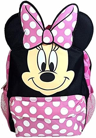 16" inches Disney Minnie Mouse Face Back to School Backpack with 3D Ear