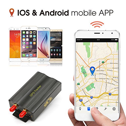 Anysun vehicles gps tracker Quad band Car Tracker SD card slot anti-theft move alarm with Remote Control Pc Version Software Google Maps Link Real Time Tracking App Scanner (TK103B)