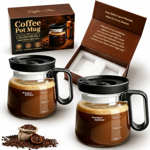 2 Pack 16oz Coffee Pot Mug Mini Brew Coffee Pot