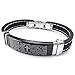 KONOV Mens Womens Rubber Stainless Steel Bracelet, Cross Prayer Cuff Bangle, Black