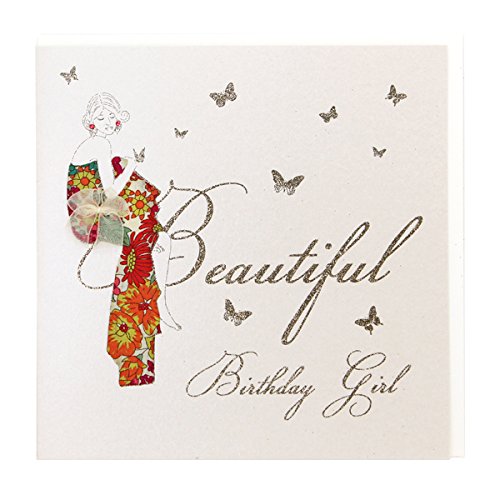 Beautiful Birthday Girl - Quality Handmade Open Birthday Card - MB2
