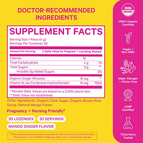 Pink Stork Morning Sickness Relief Sweets Ginger Mango Organic Morning