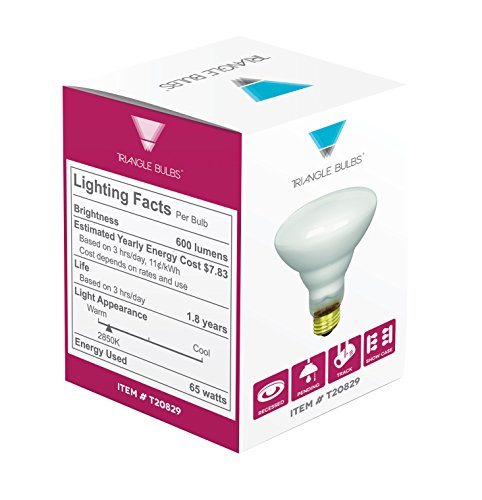 Triangle Bulbs T20829, 65-Watt Incandescent BR30 Flood Light Bulbs, 6-PACK