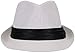 TAUT Unisex Solid Color Short Brim Sun Fedora Hat with Band White SM