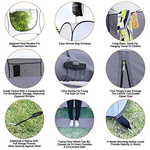 Leader Accessories Pop Up Shower Tent Dressing Changing Tent Pod Toilet Tent 4' x 4' x 78"(H