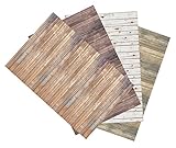 Ella Bella Photography Backdrop Paper, 4-feet by 12-feet, 4 Assorted Wood Designs