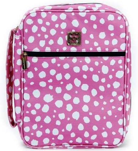 Pink Spot 11 x 8 Polyester Zippered Bible Cover Case With Handle
