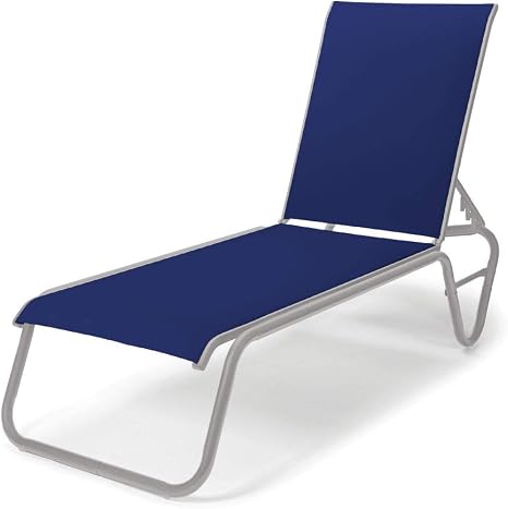 Amazon Com Telescope 808570d01 Casual Furniture Gardenella Sling Collection Four Position Lay Flat Stacking Aluminum Armless Chaise Atlantis Gloss White Finish Garden Outdoor