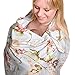 BEST LARGE Nursing Cover for Breastfeeding - Breathable Organic Cotton - Cover-up for Feeding Baby - Can be Used for Car Seat Cover or Sunshade - PLUS E-BOOK ON BREASTFEEDING