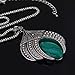 YAZILIND Jewelry Sets Silver Plated Retro Green Synthesis-Turquoise Flower Pendant Necklace Drop Earrings Bracelet