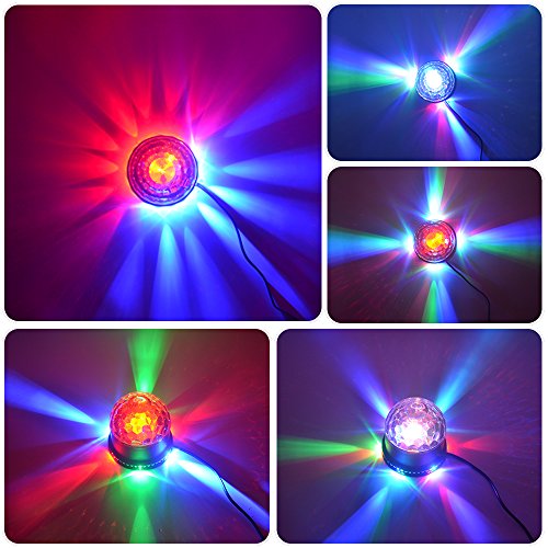 Disco Ball Party Light Sbolight Disco Lights RGB MP3 Crystal Magic Ball Sound Activated DJ Lights Mini Rotating Strobe Stage Lights with Remote Control for Home Party Gift Kids Birthday Dance Club Bar