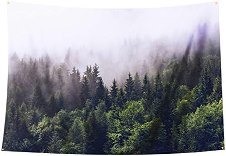 Tapestry Forest Wall Hanging Misty Forest Tapestry Starry Tapestry Forest Tree Tapestry Bedspread Throw Blanket Home Room Wall Decor