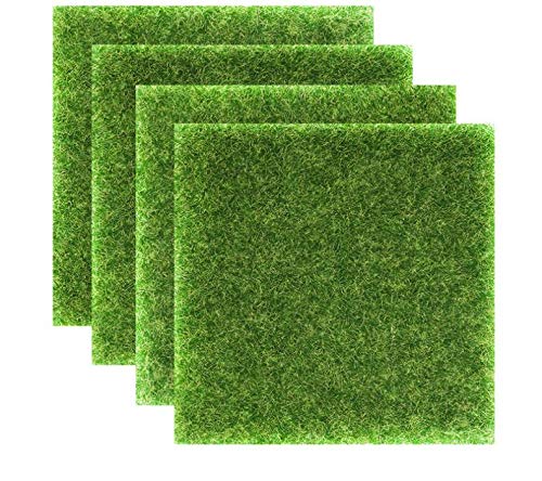 Ericotry 6Pcs Artificial Garden Grass Miniature Decor Fairy Artificial DIY Grass Miniature Ornament Garden Dollhouse 6X6 Inch