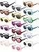 Blulu 18 Pairs Retro Clout Oval Sunglasses Goggles for Women Men Clout Glasses Pack Goggles Colorful Thick Frame Punk Round Lens Sunglasses Assorted Color Glasses for Women Men Girls Boys Teenagers
