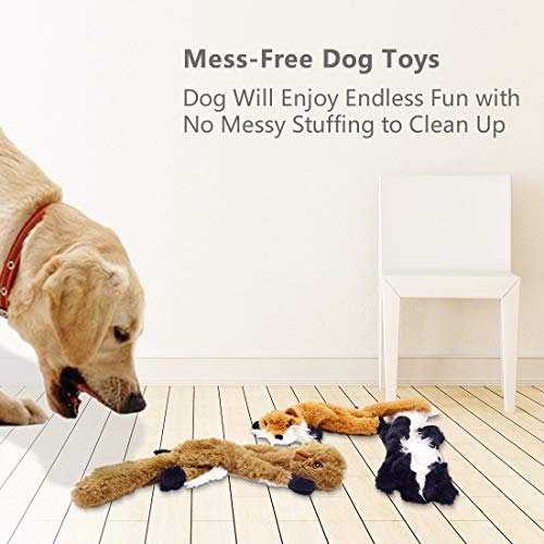 UOLIWO Stuffingless Dog Toys with Squeaker, Durable No Stuffing Squeaky