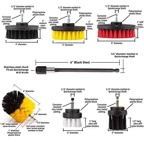 22 Piece Drill Brush Attachment Set, JUSONEY Power Scrubber Drill Brush Kit, Scrub Brush With Extend Long Attachment, Scrubing Pads Cleaning Kit For Tile Sealants, Bathtub, Sinks, Floor, Wheels, Carpe