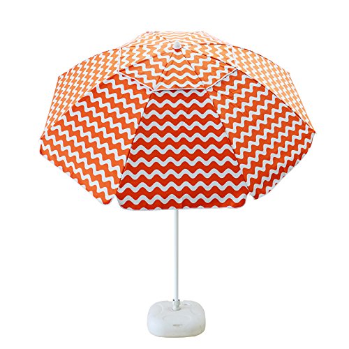 Caymus 7 Ft Acrylic Orange And White Striped Patio Pole Beach Umbrella 8 Ribs With Carry Bag Buy Online In El Salvador At Desertcart