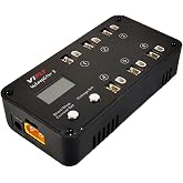 VIFLY WhoopStor V3 6-Port 1S LiPo Battery Storage Charger | Tiny Whoop Charger, Fits PH2.0 &amp; BT2.0 connectors, LCD shows real-time voltage &amp; current