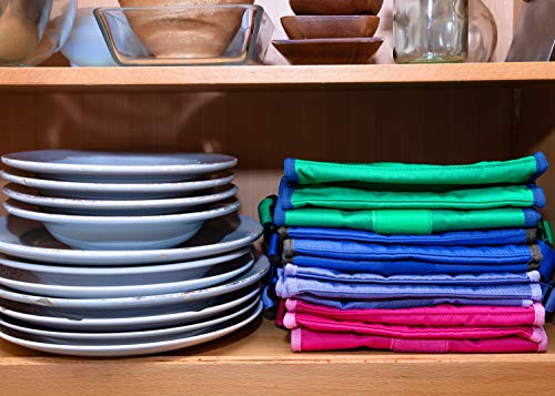 OmieBox Lunch Bag - Washable Velcro Rolltop Reusable Nylon Lunch Tote with Adjustable Strap - 14.5 x 9 Inches (Blue) - Thumbnail 5
