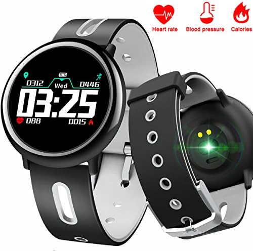 Fitness Tracker HR, Qiwoo Fitness Watch with Heart Rate Blood Pressure Sleep Monitor IP67 Waterproof Smart Watches Pedometer Calorie Counter for Women Men Kids Android iPhone (20 Days of Working Time)