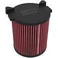 K&N Engine Air Filter: Increase Power & Acceleration, Washable, Premium, Replacement Car Air Filter: Compatible with 2003-2016 VOLKSWAGEN/SEAT/SKODA/AUDI (See Description for select models), E-2014