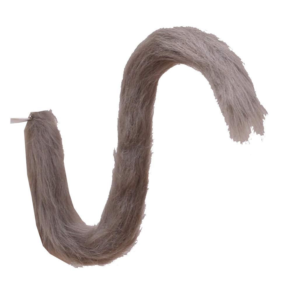 Fluffy Plush Long Cat Tail Fancy Dress Animal Tails Cosplay Anime Dress Up Party Carnival Costume Prop (Grey)