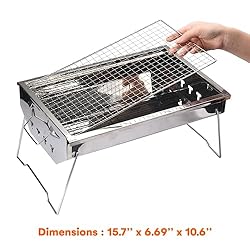 Zorestar Portable Folding Charcoal Grill, Premium