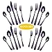 20-Piece Stainless Steel Flatware Set,Tableware Set,Dinnerware Set Service for 4, Include Knife/Fork/Spoon/Teaspoon/Fruit fork (Purple)