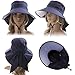 Siggi Summer Bill Neck Flap Hat UPF 50+ Cotton Sun Cap with Large Brim Shade for Women Navy