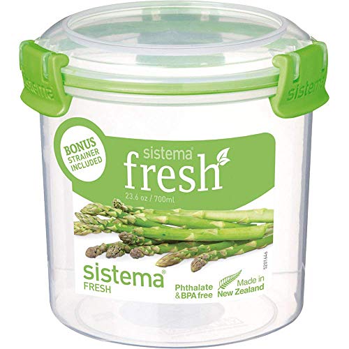 Sistema Containers Lunch Salad Set with Klip It Lids Set of 4 Large Sistema Lunch Containers