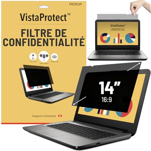 VistaProtect - Privacy Filter & Premium Blue Light Filter. 2-in-1 Laptop Screen Protector (14")