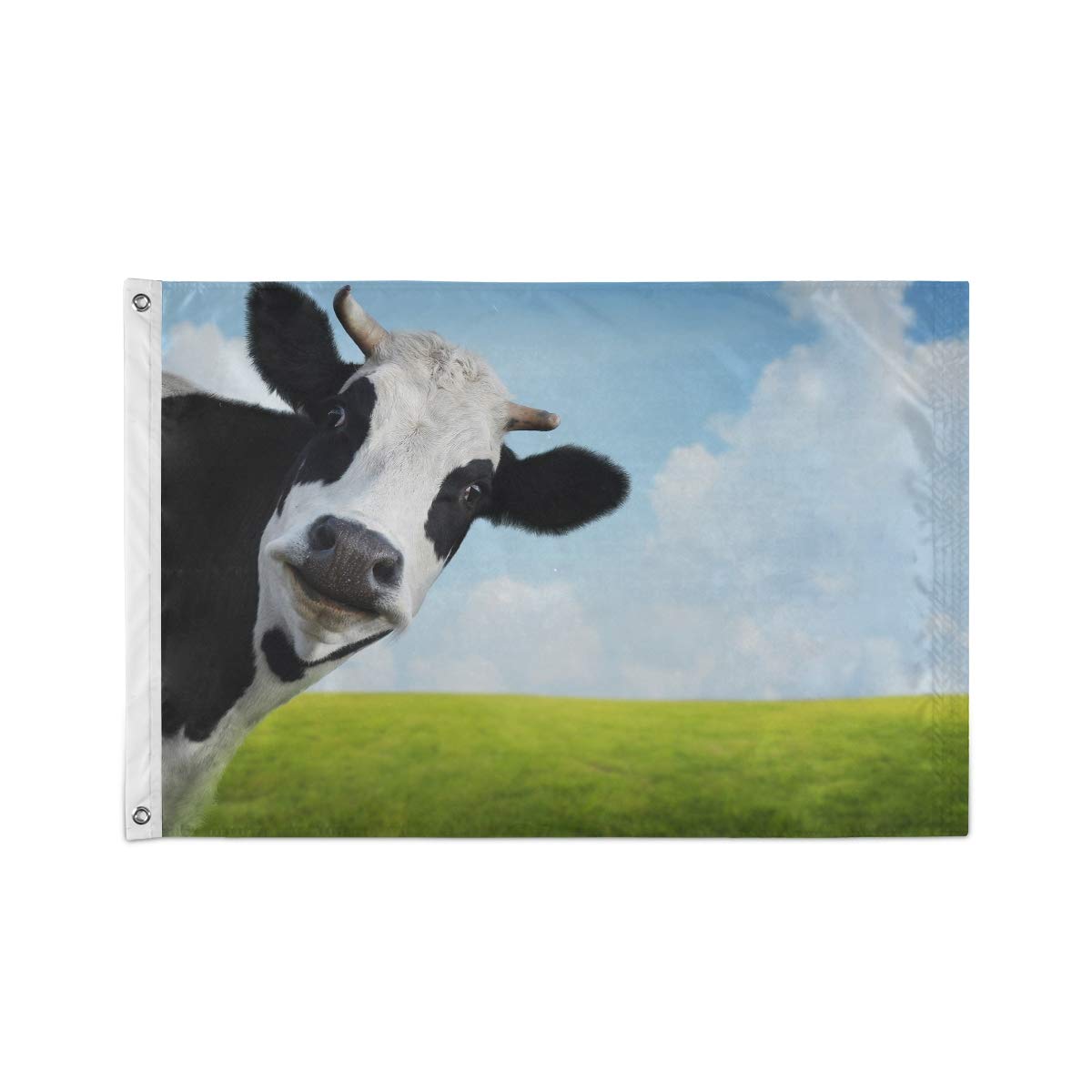 ALARGE Garden Flags Funny Animal Cow Pattern Summer,3x5 Foot UV Fade Resistant Fly Flag Banner Double Stitched Polyester Flag with Grommets for Home Yard Party Outdoor Decor