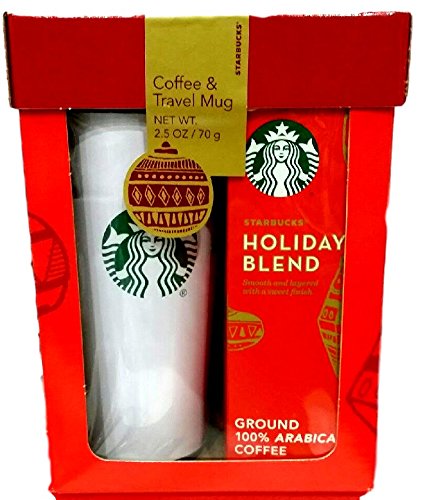 Starbucks Travel Mug and Holiday Blend Coffee Set