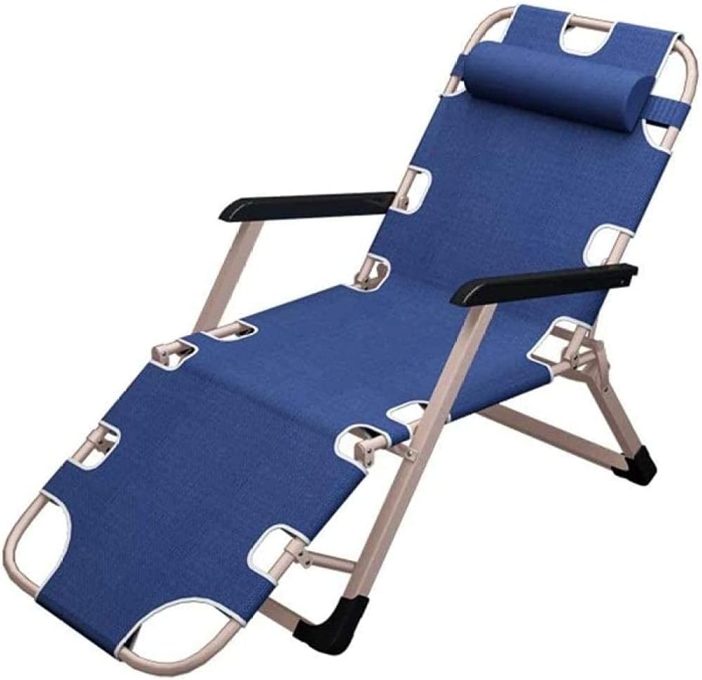 FVGBHN Folding Recliner Blue Metal Sun Lounger Garden Chair Folding