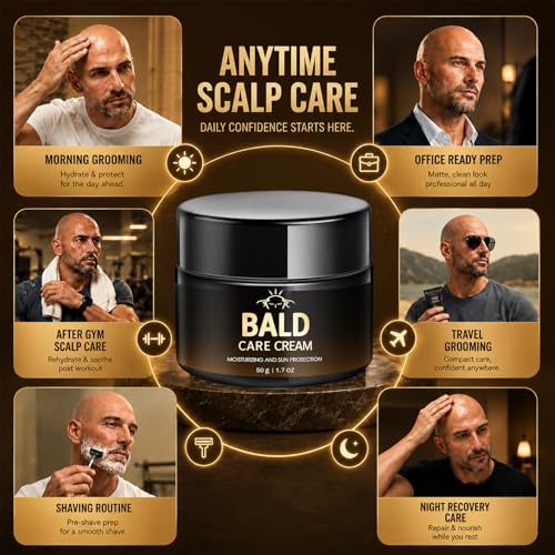 50ml Bald Care Cream, After Shaving, Moisturizing and Nourishing, Matte, For Men After Shaving Bald People