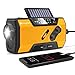 Emergency Crank Weather Radio, AM/FM/NOAA Hand Crank Portable Solar Radio with SOS Alarm, Battery Operated, LED Flashlight & Reading Lamping, 2000mAh Power Bank for Emergency Phone Charge（Orange）