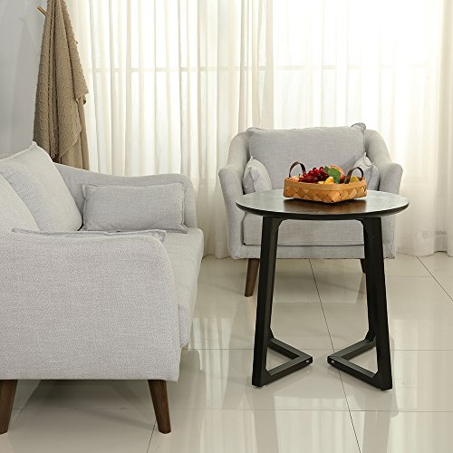 Round Reception Table/Accent table/End Table for Living Room,Office,waiting room,Conference and Meeting Room Wood,Small, Black