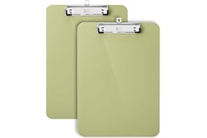 Mr. Pen- Plastic Clipboard, 12.5" x 9", 2 Pack, Faded Olive Green Clipboard Plastic, Low-Profile Metal Clip with Retractable Hanging Hole