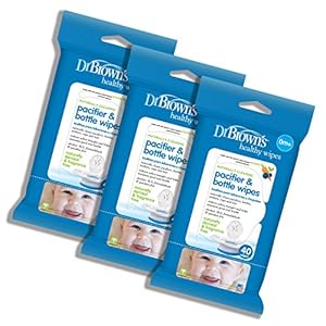 Dr. Brown’s Pacifier and Bottle Wipes for Babies and Toddlers, 40 Count, 3 Pack