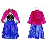 Anna Winter Dress Disney Frozen Inspired Costume Cosplay Kid Halloween 3T-12