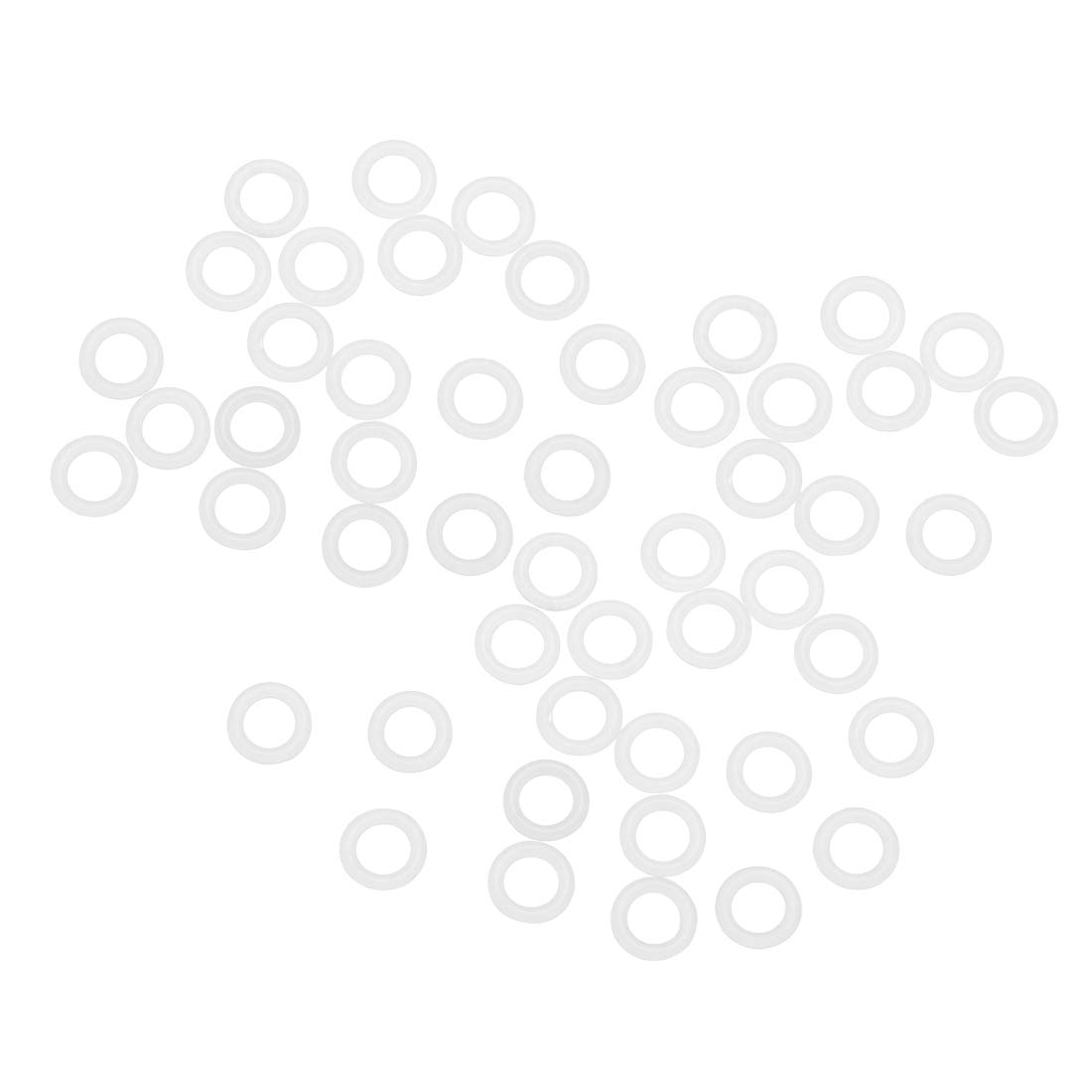 Sourcingmap Silicone O-Rings, 8mm OD 5mm ID 1.5mm Width VMQ Seal Gasket for Compressor Valves Pipe Repair, White, Pack of 50