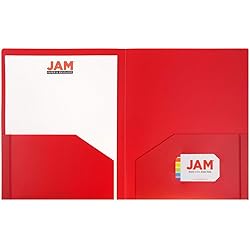 JAM PAPER Heavy Duty Plastic 2 Pocket Extra Tough