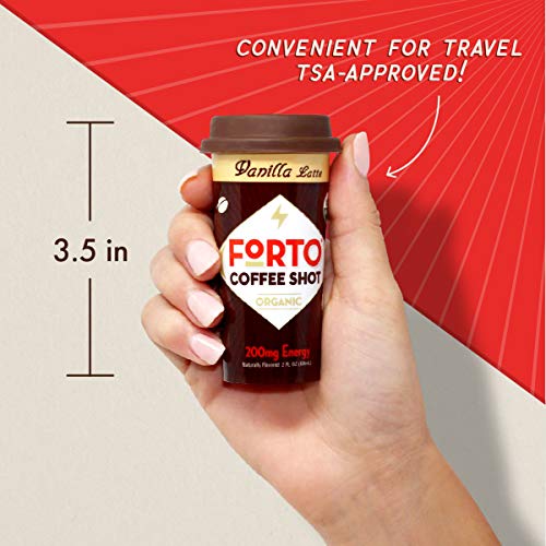 FORTO Coffee Shots - 200mg Caffeine, Vanilla Latte, Ready-to-Drink on the go, Cold Brew Coffee Shot - Fast Coffee Energy Boost, 6 Pack