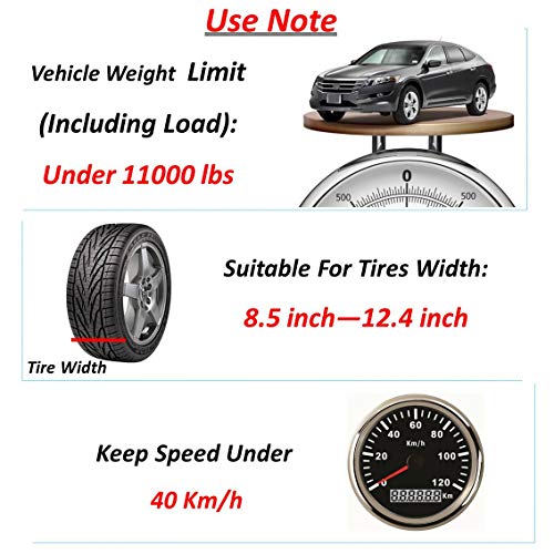 FUNDRIVING Tire Chains,Snow Chains for SUV,Truck,RV of Tire Width 8.5