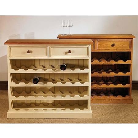 Mottisfont Painted Pine Large Floor Standing Wine Rack With Drawer