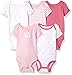 Lamaze Organic Baby Baby Organic Essentials 5 Pack Shortsleeve Bodysuits, pink 6M