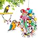 PETUOL Large Bird Swing Toys, 3 PCS Parrot Toys with Bells for Small Macaws, Cockatoos, Alexandrine Parakeet, African Grey Parrot and Medium Amazon Parrots