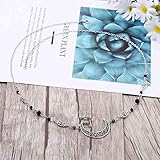 Yalice Boho Crescent Moon Head Chain Vintage Black Crystal Headband Hair Acessories for Women and Girls (Silver-1)