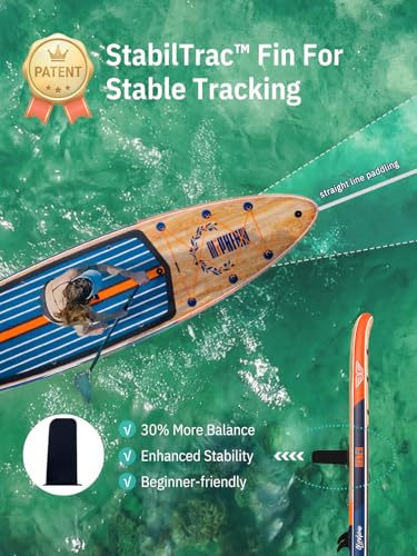 Niphean (Extra Large) Inflatable Paddle Board, SUP for 2+1 People/Family, Stand Up Paddle Board with (Beginner Friendly) StabilTrac™ Fin, Waterproof Phone Pouch, Paddle Boards for Adults, Gift Ideas