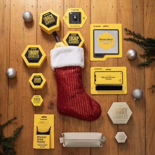 TOOLETRIES Silicone Back Scrubber - Exfoliating Shower Brush, Back Washer for Men, Durable Back Brush with Long Handle - Long Lasting Bath & Shower Accessories - Charcoal